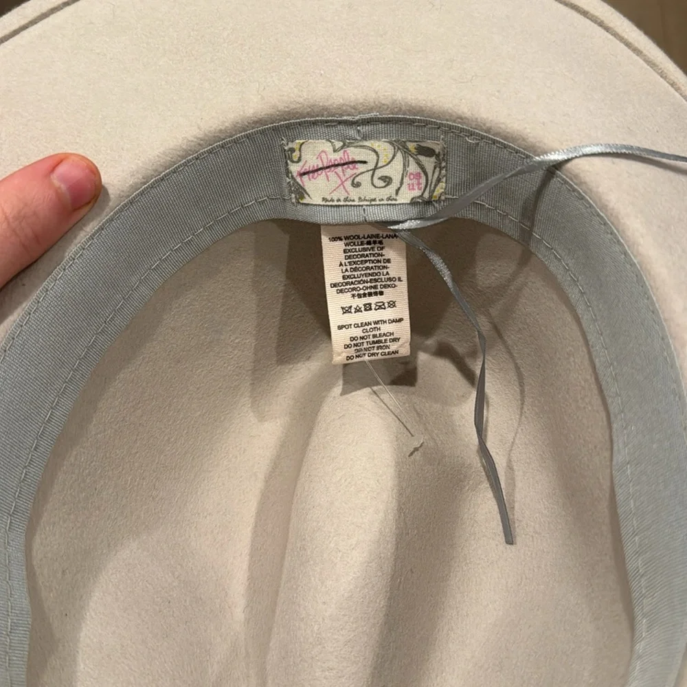 Free people 100% wool fall‎ fedora Western hat one size beige pink